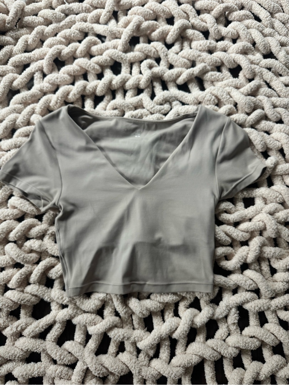 Women's V-Neck Cropped Top - tan